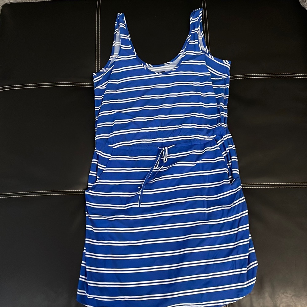 Tank top blue/white striped dress